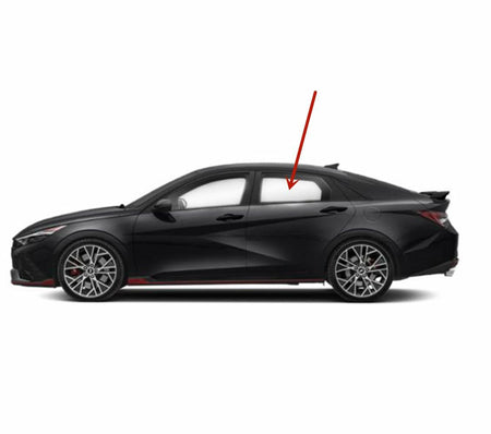 Tempered Driver Left Side Rear Door Window Door Glass Compatible with Hyundai Elantra / Elantra N 2021-2026 Models
