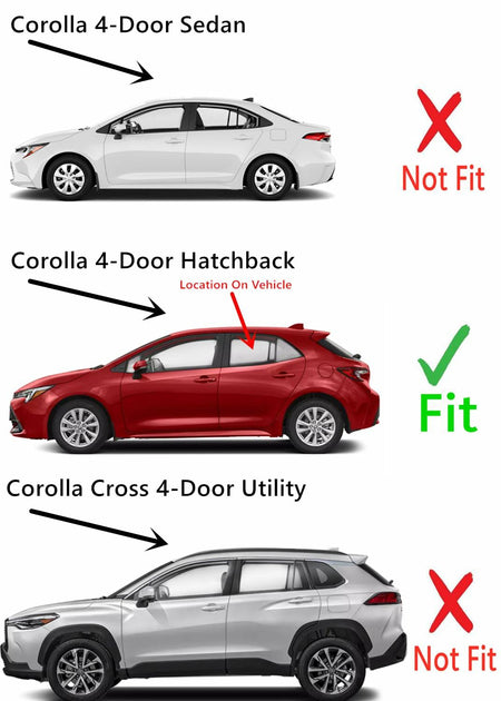 Driver Left Side Rear Door Window Door Glass Compatible with Toyota Corolla / Corolla GR 4 Door Hatchback 2019-2026 Models