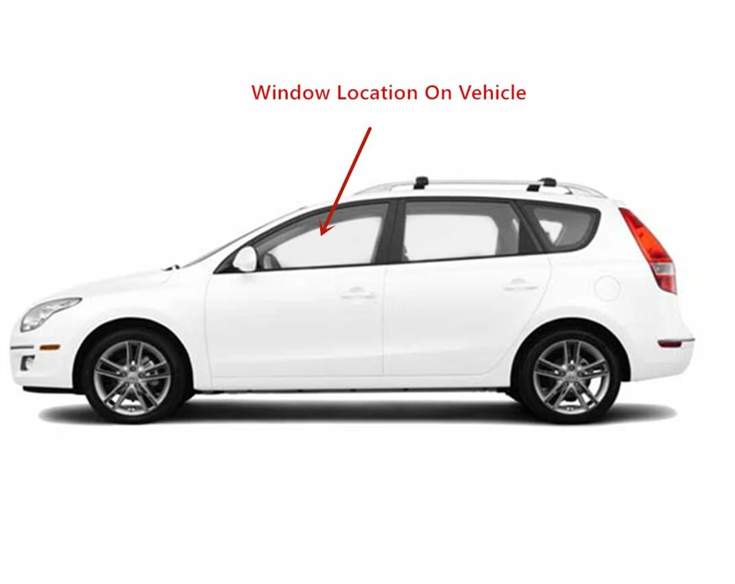 Driver Left Side Front Door Window Door Glass Compatible with Hyundai Elantra 2009-2011 / Elantra Touring 2012 4 Door Wagon Models