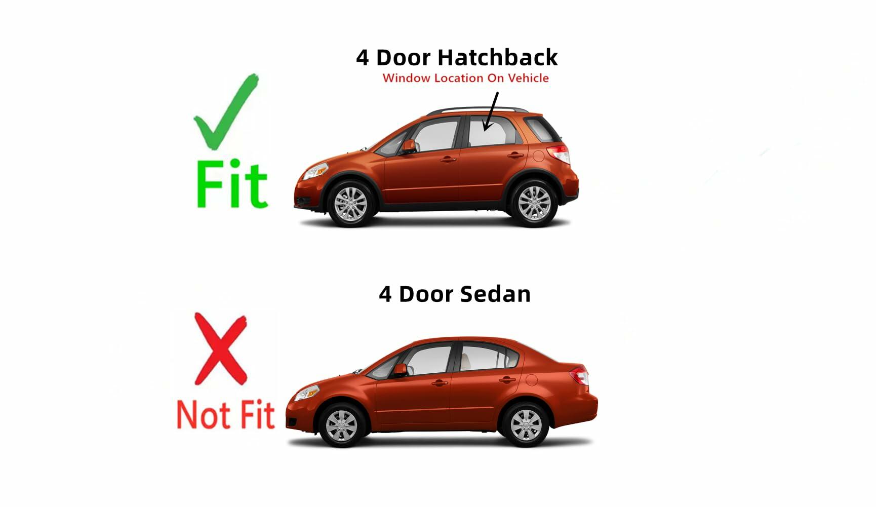 Driver Left Side Rear Door Window Door Glass Compatible with Suzuki SX4 4 Door Hatchback 2007-2013 Models