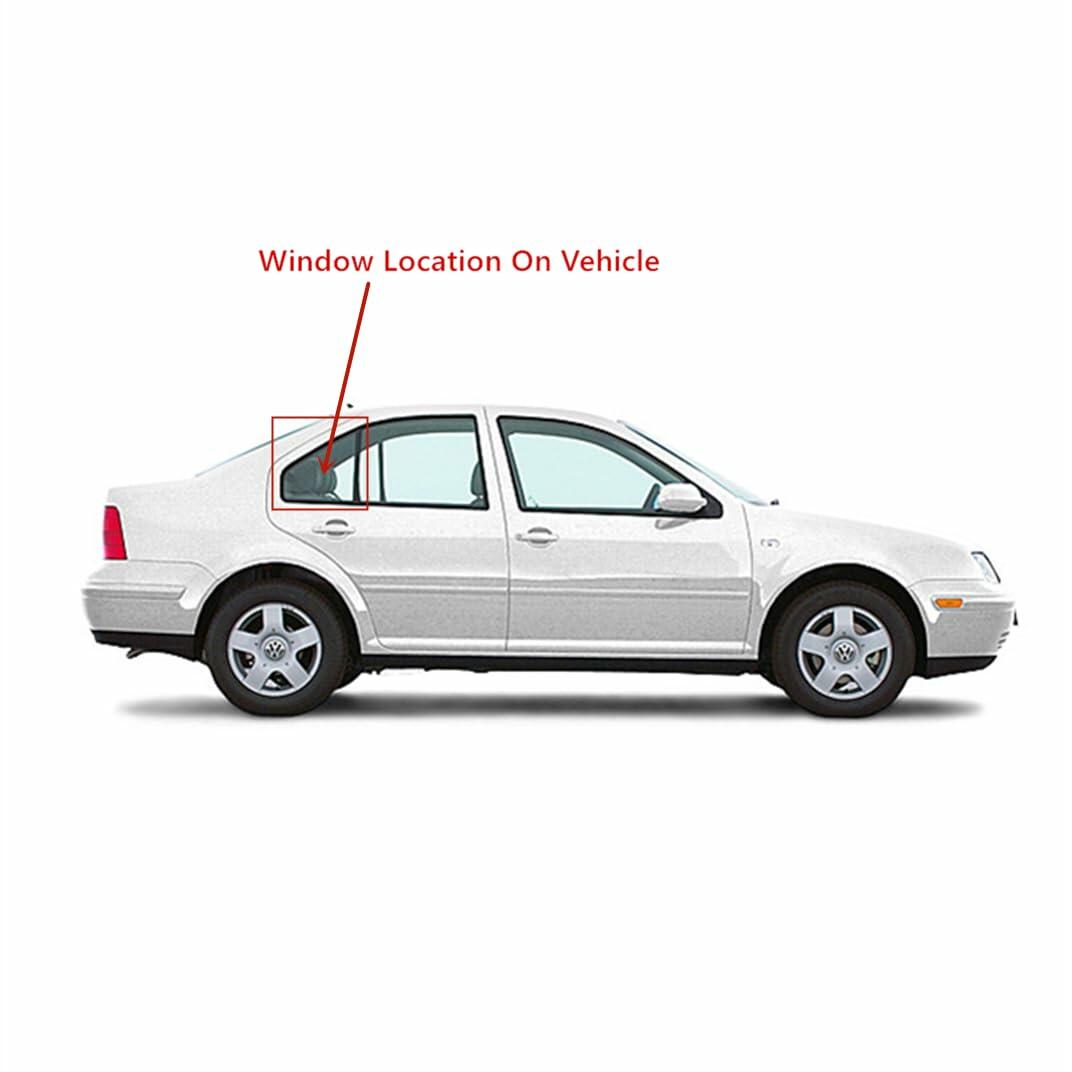 Passenger Right Side Rear Vent Glass Vent Window Compatible with Volkswagen Jetta 2000-2005 / Jetta New 1999 4 Door Sedan Models (Not For Wgaon Or 2005 New Jetta)