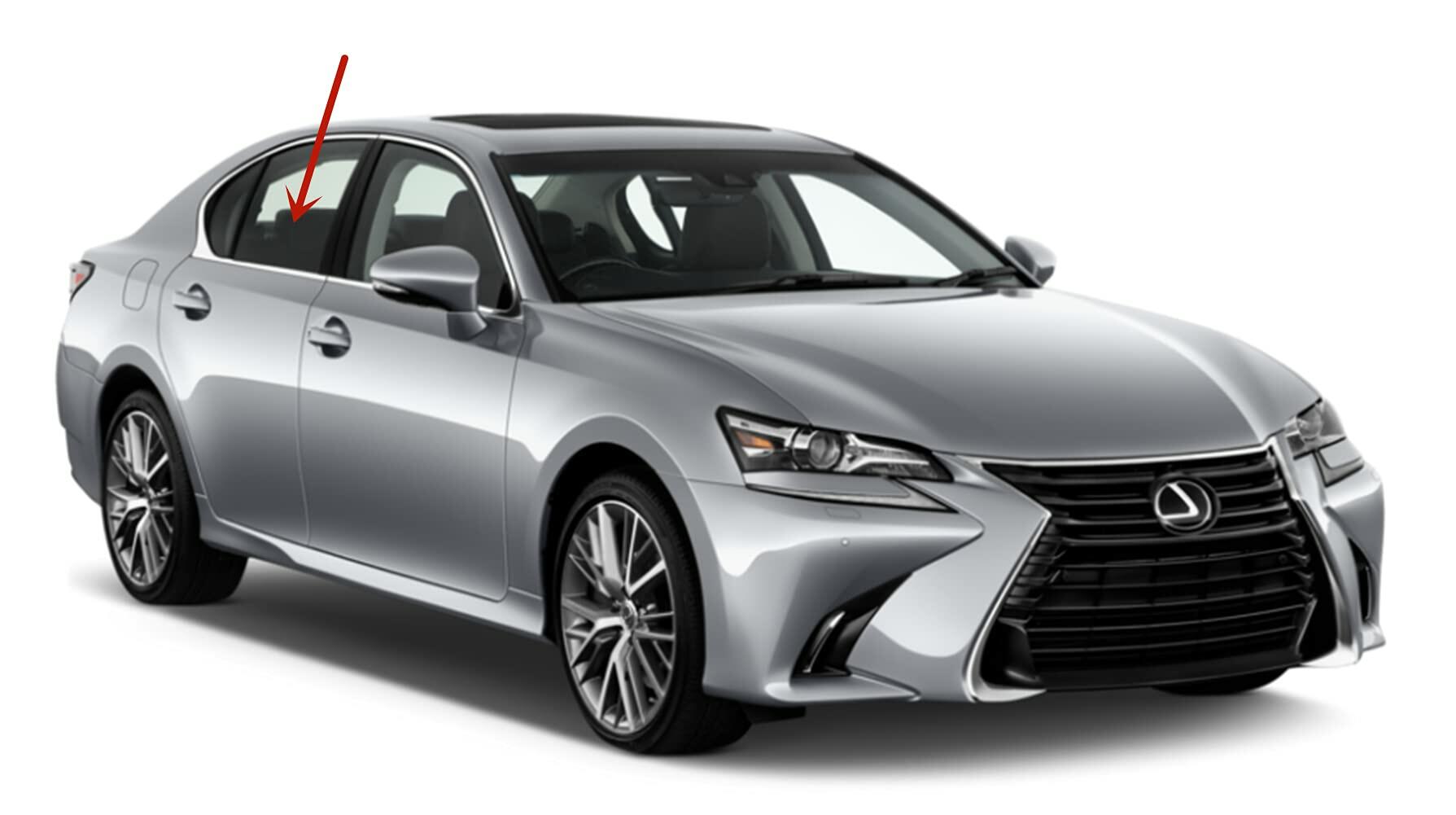 Passenger Right Side Rear Door Window Door Glass Compatible with Lexus GS200t / GS300 / GS350 / GS450h / GS F Sport 2013-2020 Models
