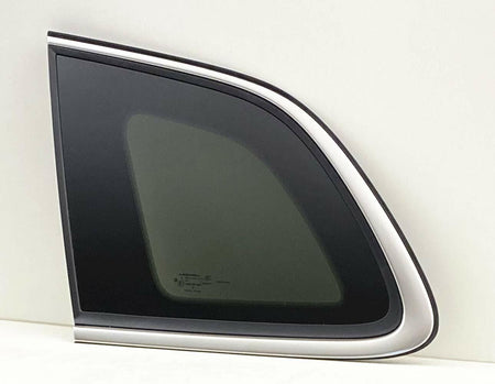 OE Chrome Moulding Style Privacy Driver Left Side Quarter Window Glass Compatible with Jeep Cherokee 2014-2018 Models (Not For Grand Cherokee)