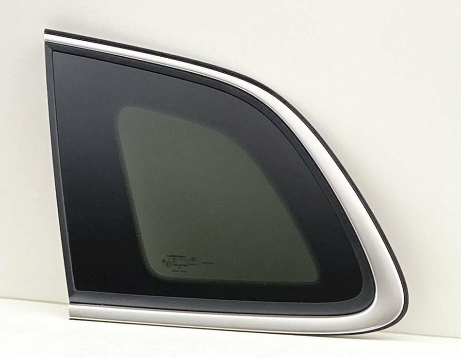 OE Chrome Moulding Style Privacy Driver Left Side Quarter Window Glass Compatible with Jeep Cherokee 2014-2018 Models (Not For Grand Cherokee)