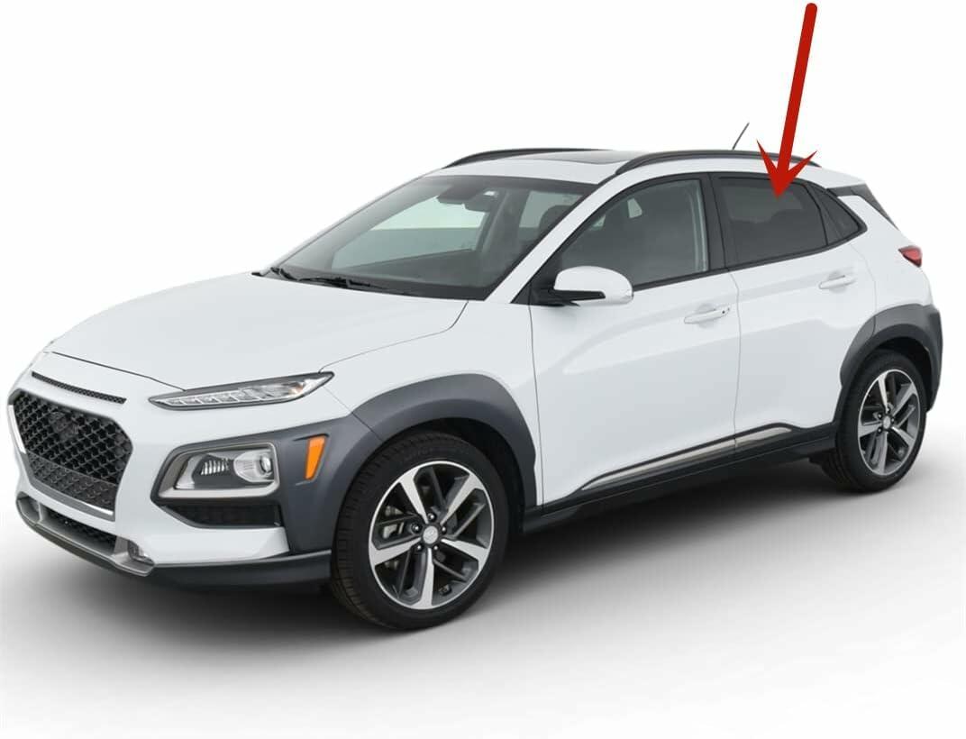 Factory Privacy Tinted Driver Left Side Rear Door Window Door Glass Compatible with Hyundai KONA / KONA Electric / KONA N 2018-2023 Models