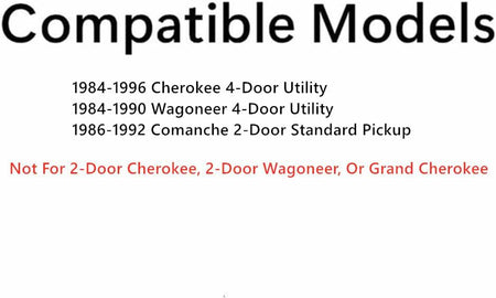 Passenger Right Side Front Door Window Door Glass Compatible with Jeep Cherokee/Wagoneer 1984-1996 4 Door Models / Comanche Pickup 1986-1992 2 Door Models
