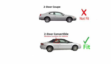 OEM Passenger Right Side Quarter Window Quarter Glass Compatible with Chrysler Sebring 2 Door Convertible 1997-2006 Models