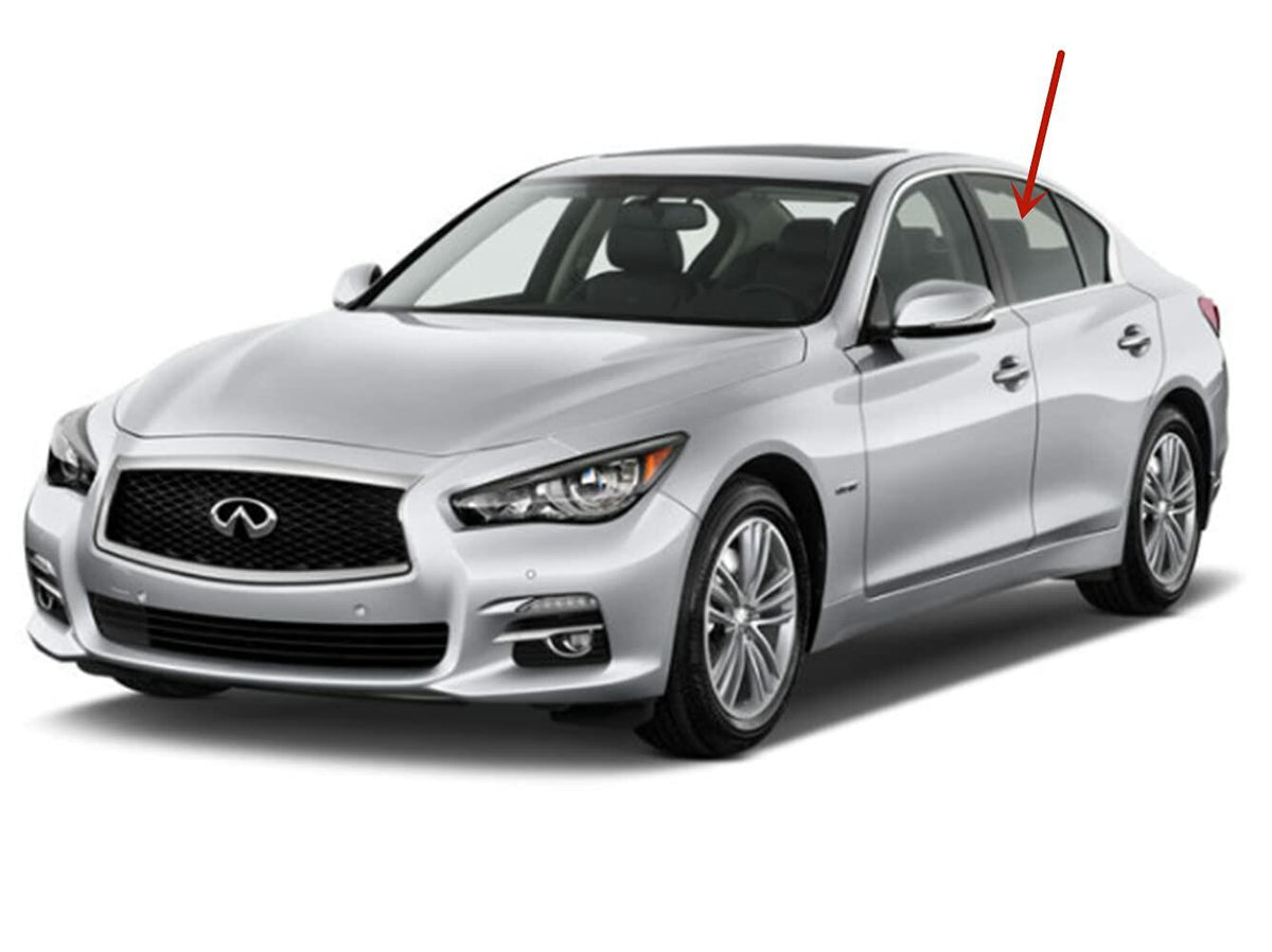 Driver Left Side Rear Door Window Door Glass Compatible with Infiniti Q50 2014-2024 Models