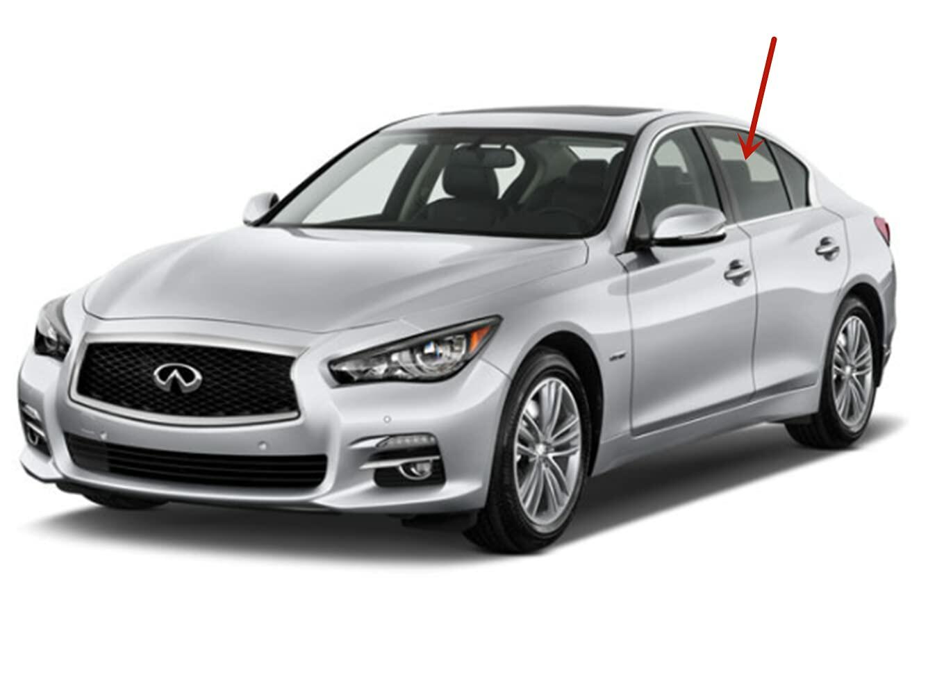 Driver Left Side Rear Door Window Door Glass Compatible with Infiniti Q50 2014-2024 Models
