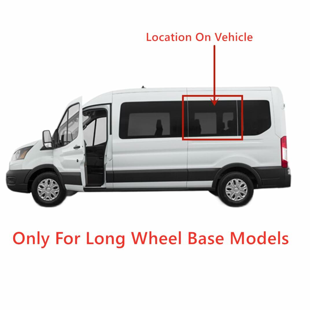 Tempered Driver Left Side Quarter Window Quarter Glass Compatible with Ford Transit Long Wheel Base Mid-Roof & High-Roof Van 2015-2026 Models (Not For Low-Roof)