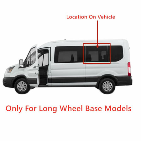 Tempered Driver Left Side Quarter Window Quarter Glass Compatible with Ford Transit Long Wheel Base Mid-Roof & High-Roof Van 2015-2026 Models (Not For Low-Roof)