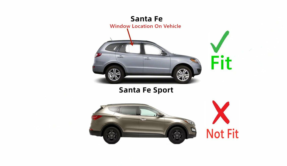 Clear Tempered Passenger Right Side Rear Door Window Door Glass Compatible with Hyundai Santa Fe 2007-2012 Models