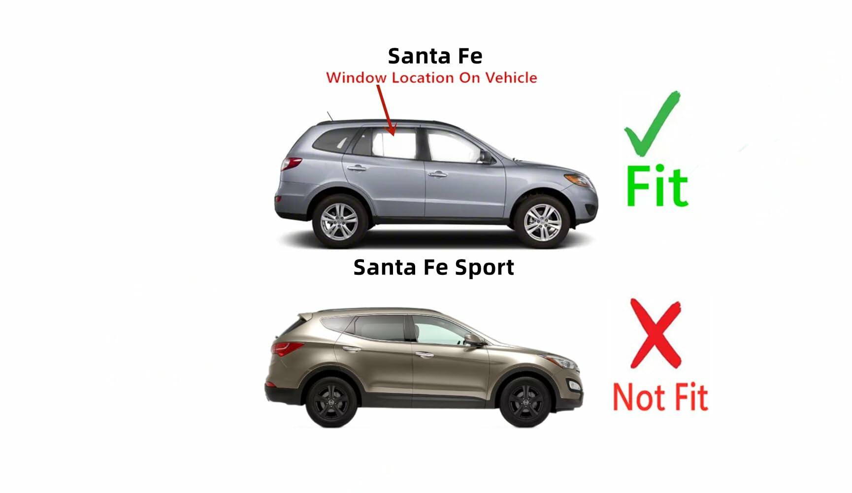 Clear Tempered Passenger Right Side Rear Door Window Door Glass Compatible with Hyundai Santa Fe 2007-2012 Models
