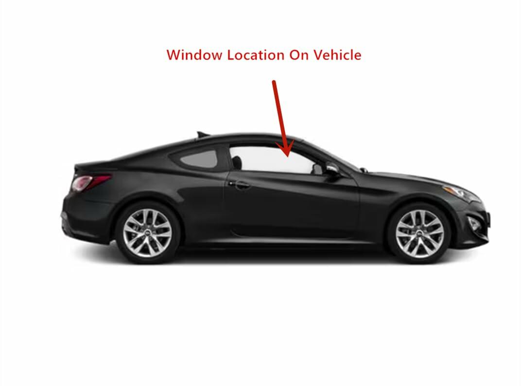 Passenger Right Side Door Window Door Glass Compatible with Hyundai Elantra 2 Door Coupe 2013-2016 Models