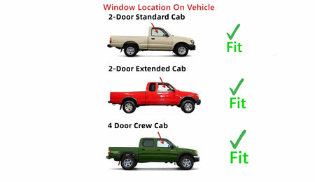 Passenger Right Side Front Door Window Door Glass Compatible with Toyota Tacoma 1995-2004 Models