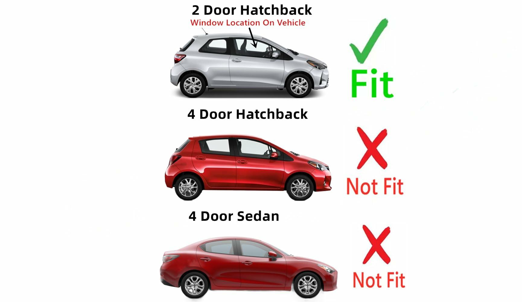 Passenger Right Side Door Window Door Glass Compatible with Toyota Yaris 2 Door Hatchback 2012-2019 Models