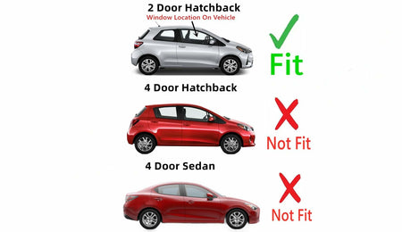 Passenger Right Side Door Window Door Glass Compatible with Toyota Yaris 2 Door Hatchback 2012-2019 Models
