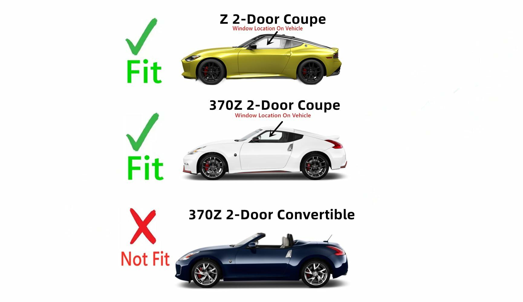 Driver Left Side Door Window Door Glass Compatible with Nissan 370Z 2 Door Coupe 2009-2020 / Z 2023-2025 Models