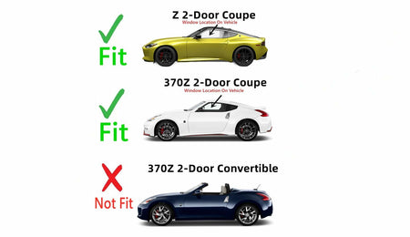Driver Left Side Door Window Door Glass Compatible with Nissan 370Z 2 Door Coupe 2009-2020 / Z 2023-2025 Models