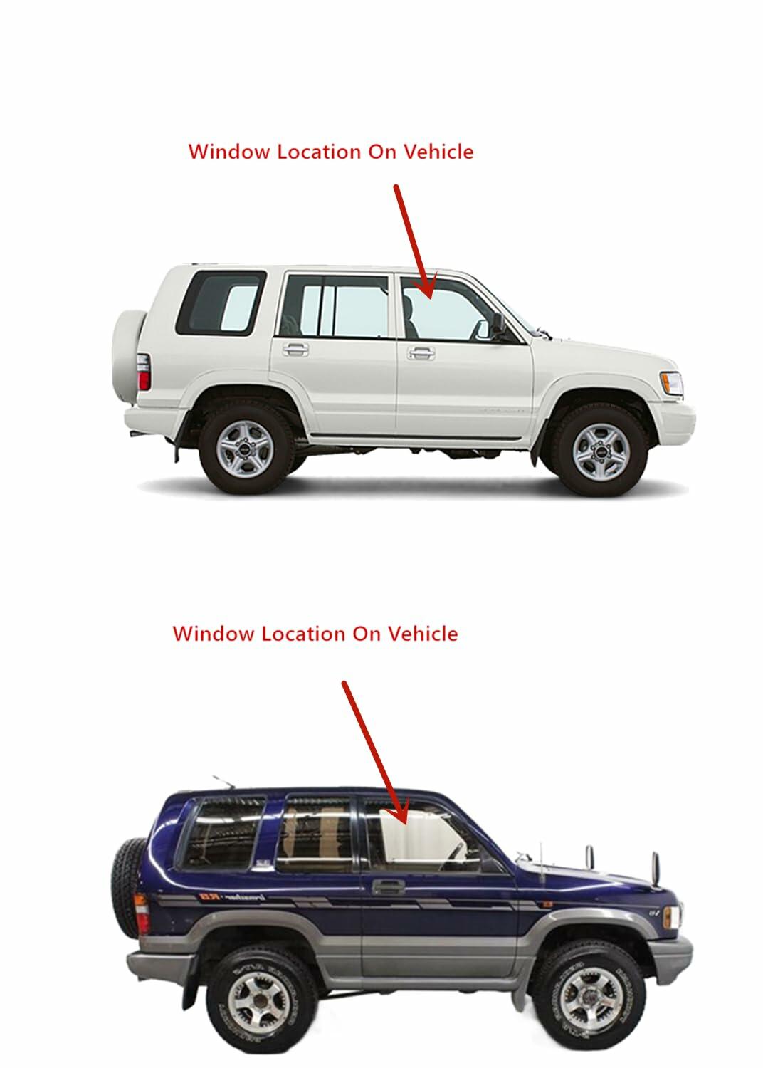 Passenger Right Side Front Door Window Compatible with Isuzu Trooper 1992-2002 /Compatible with Acura SLX 1996-1999 Models