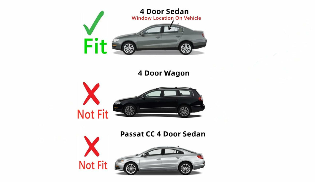 Driver Left Side Rear Door Window Door Glass Compatible with Volkswagen Passat 4 Door Sedan 2006-2011 Models