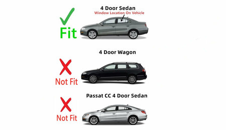 Driver Left Side Rear Door Window Door Glass Compatible with Volkswagen Passat 4 Door Sedan 2006-2011 Models