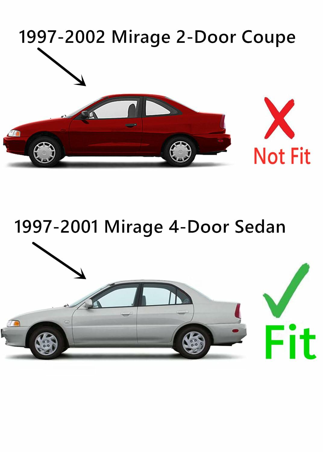 Driver Left Side Rear Vent Glass Vent Window Compatible with Mitsubishi Mirage 4 Door Sedan 1997-2001 Models