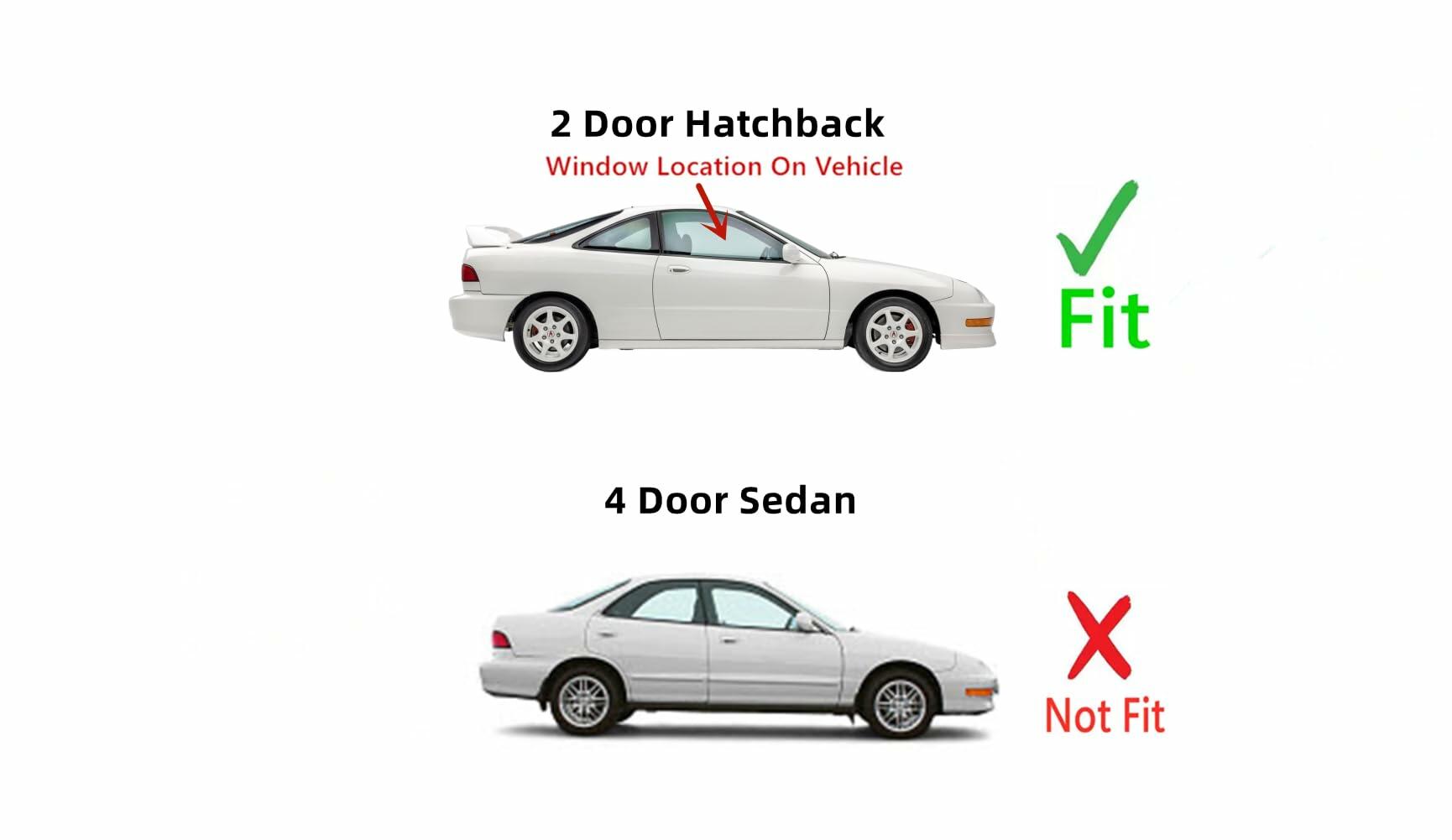 Passenger Right Side Door Window Door Glass Compatible with Acura Integra 2 Door Hatchback 1994-2001 Models
