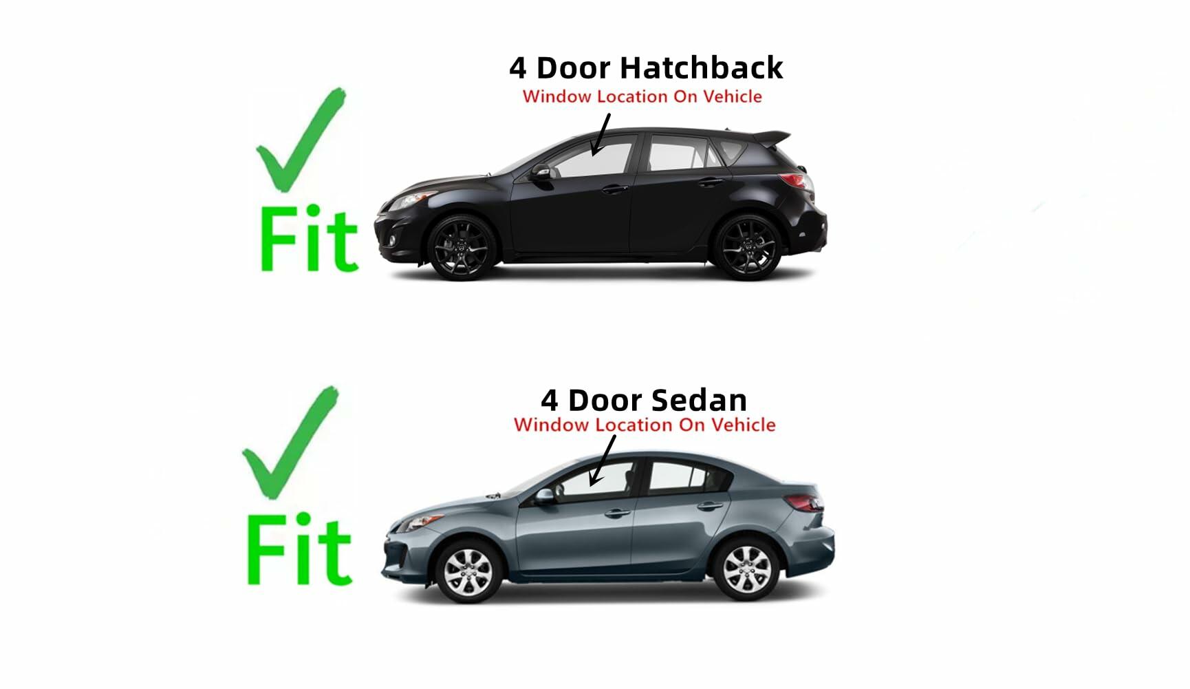 Driver Left Side Front Door Window Door Glass Compatible with Mazda 3 2010-2013 Models