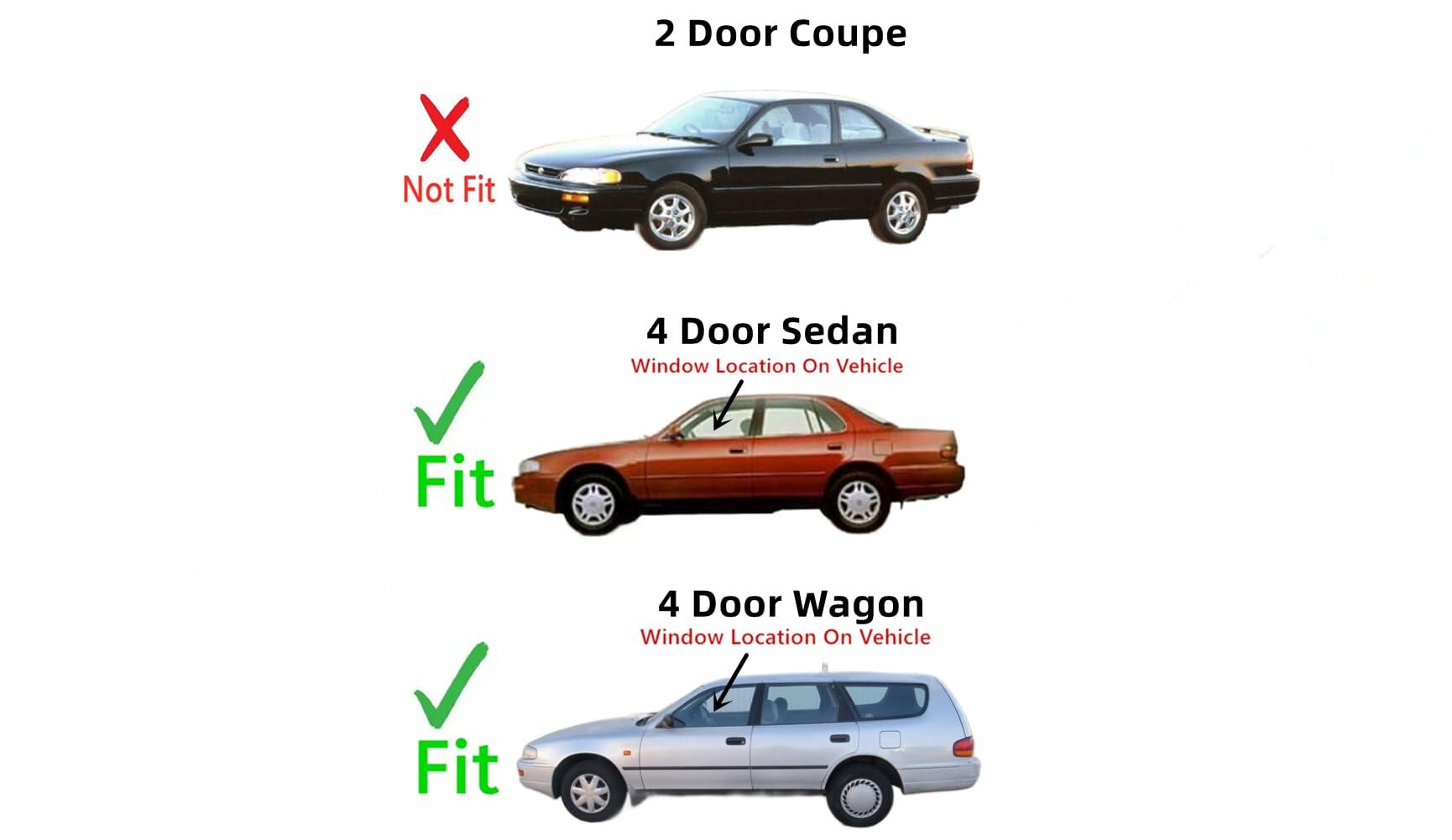 Driver Left Side Front Door Window Door Glass Compatible with Toyota Camry 4 Door Sedan/Wagon 1992-1996 Models