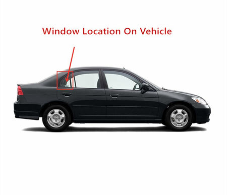 Passenger Right Side Rear Vent Window Vent Glass Compatible with Honda Civic 4 Door Sedan 2001-2005 Models