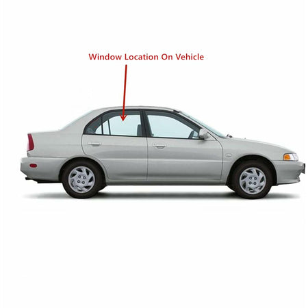 Passenger Right Side Rear Door Window Door Glass Compatible with Mitsubishi Mirage 4 Door Sedan 1997-2001 Models