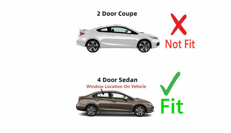 Passenger Right Side Rear Door Window Door Glass Compatible with Honda Civic 4 Door Sedan 2012-2015 Models