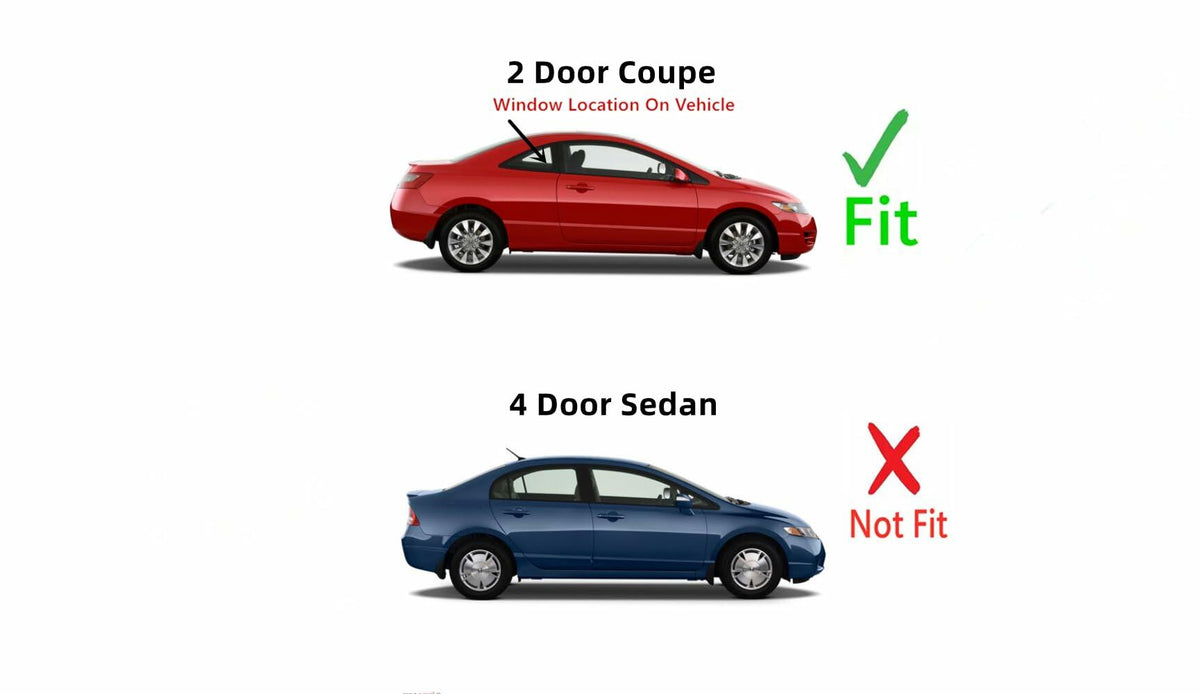 Passenger Right Side Quarter Window Quarter Glass Compatible with Honda Civic 2 Door Coupe 2006-2011 Models