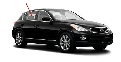 Passenger Right Side Rear Door Window Door Glass Compatible with Infiniti EX35 / EX37 / QX50 2008-2015 Models