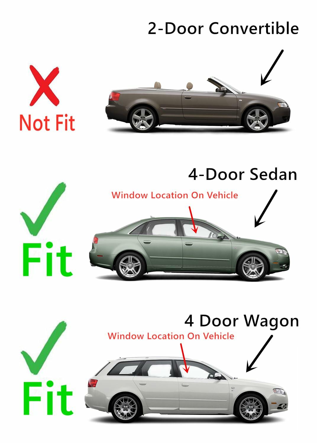 Passenger Right Front Door Window Door Glass Compatible with Audi A4 2002-2008 / S4 2004-2008 / RS4 2006-2008 4 Door Models