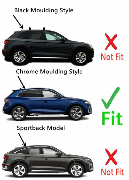 Chrome Moulding Style Passenger Right Side Rear Quarter Window Quarter Glass Compatible with Audi Q5 / SQ5 2018-2025 Models (Not For Q5/SQ5 Sportback)
