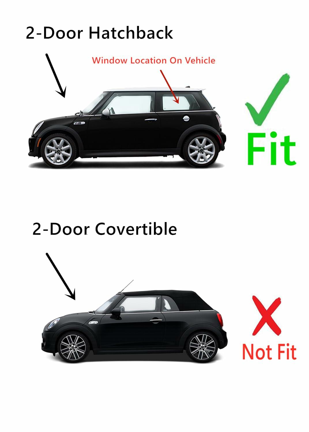Driver Left Side Quarter Window Quarter Glass Compatible with Mini Cooper 2 Door Hatchback 2002-2006 Models