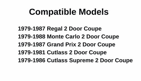 Passenger Right Side Door Window Glass Compatible with Buick Regal/Pontiac Grand Prix/Chevrolet Monte Carlo/Oldsmobile Cutlass/Oldsmobile Cutlass Supreme 2 Door Coupe 1979-1987 Models