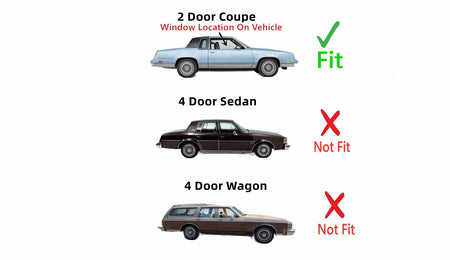 Passenger Right Side Door Window Glass Compatible with Buick Regal/Pontiac Grand Prix/Chevrolet Monte Carlo/Oldsmobile Cutlass/Oldsmobile Cutlass Supreme 2 Door Coupe 1979-1987 Models