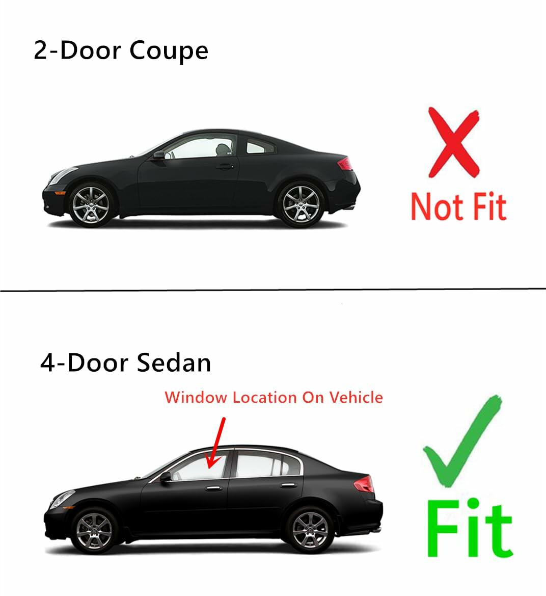 Driver Left Side Front Door Window Door Glass Compatible with 2003-2006 Infiniti G35 4 Door Sedan