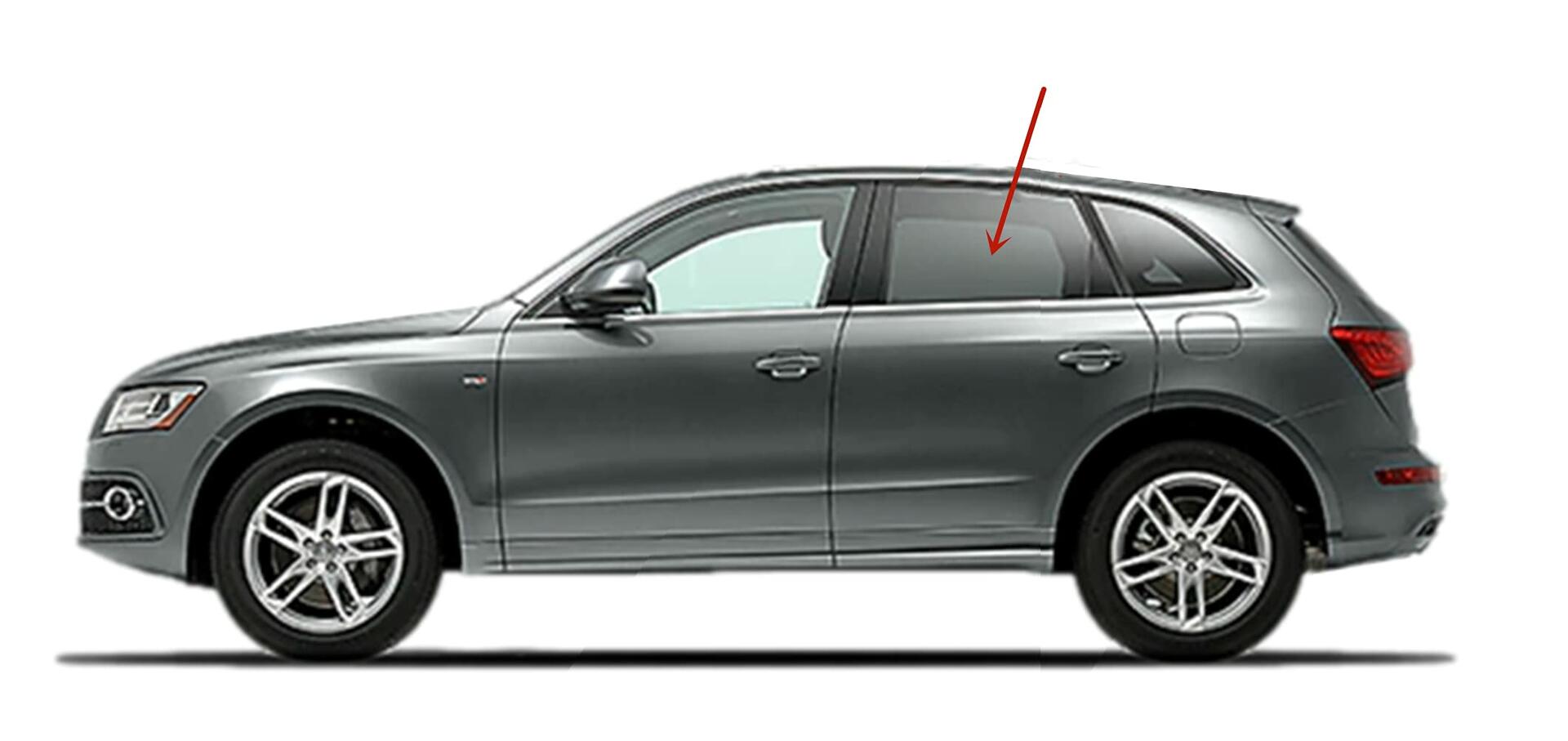 Driver Left Side Rear Door Window Door Glass Compatible with Audi Q5 / SQ5 2009-2017 Models