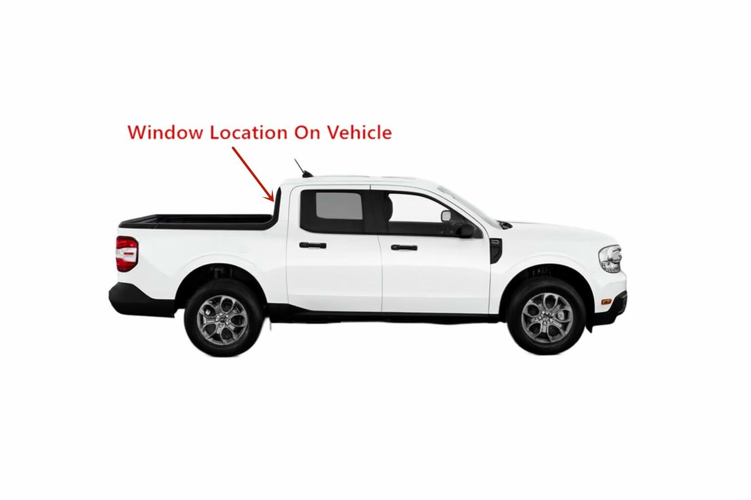Manual Slider Style Back Window Back Glass Compatible with Ford Maverick 2022-2026 Models