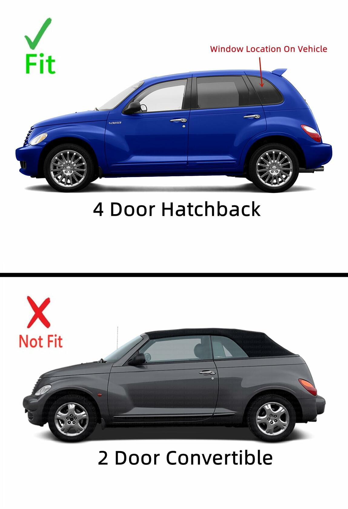OEM Privacy Driver Left Side Quarter Window Quarter Glass Compatible with Chrysler PT Cruiser 4 Door Hatchback 2001-2010 Models