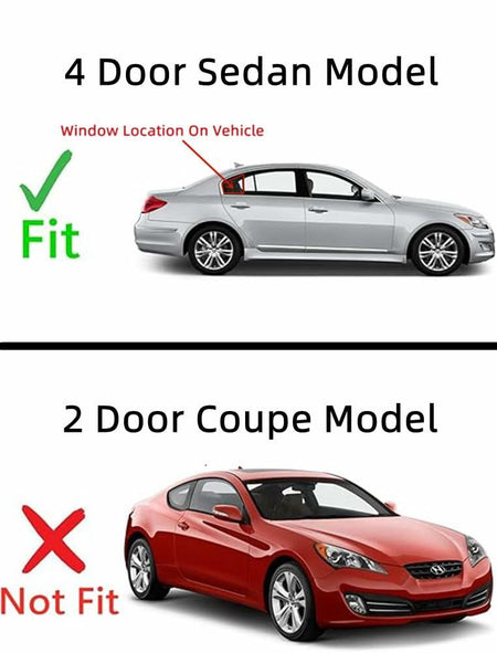 Tempered Passenger Side Right Rear Vent Window Vent Glass Compatible with Hyundai Genesis 4 Door Sedan 2009-2014 Models