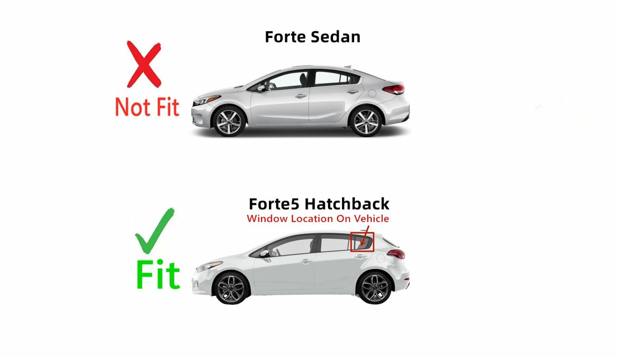 Driver Left Side Rear Vent Window Vent Glass Compatible with Kia Forte5 4 Door Hatchback 2014-2018 Models