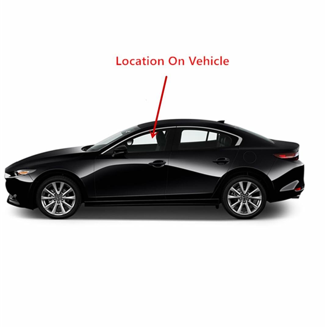 Tempered Driver Left Side Front Door Window Door Glass Compatible with Mazda 3 4-Door Sedan 2019-2026 Models
