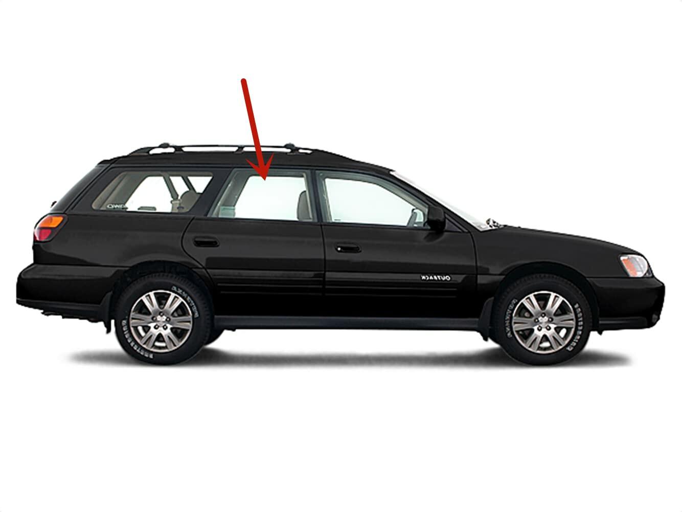 Tempered Passenger Right Side Rear Door Window Door Glass Compatible with Subaru Outback / Legacy 4 Door Wagon 2000-2004 Models (Not For Ouback Wagon Sport)