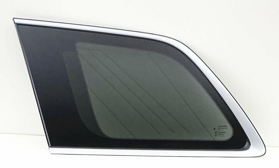 OE Platinum Moulding W/ Antenna Style Privacy Driver Left Side Quarter Window Glass Compatible with Jeep Grand Cherokee 2017-2021 / Grand Cherokee WK 2022 Models (Not For Cherokee or Grand Cherokee L)