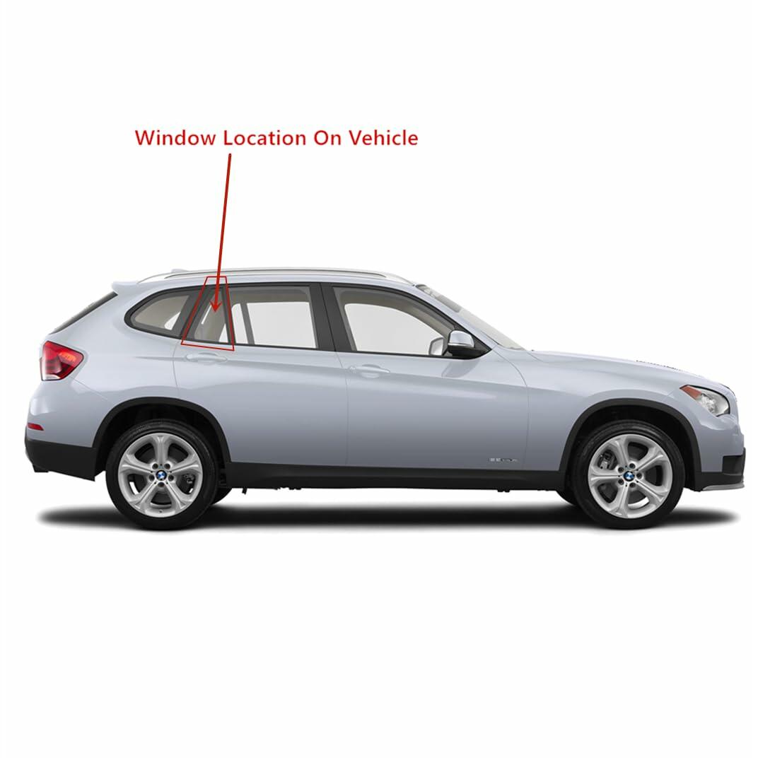 Glass Only Tempered Passenger Right Side Rear Vent Window Vent Glass Compatible with BMW X1 2011-2015 Models